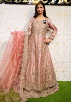 Amna Collection DE052 – Organza Bridal Walima with Crystal & Raisham Work