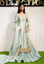 Amna Collection Mn002 – Sheesha Silk Bridal Formal with Crystal & Raisham Work