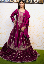 Amna Collection DR010 – Silk Bridal Formal with Pure Silk Dupatta & Crystal Work