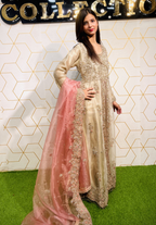 Amna Collection Re0041 – Silk & Organza Bridal Formal with Crystal & Raisham Work