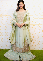 Amna Collection BE009 – Embroidered Bridal Formal with Crystal & Kora Dab Work
