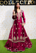 Amna Collection We021 – Sheesha Silk Bridal Formal with Crystal & Raisham Work