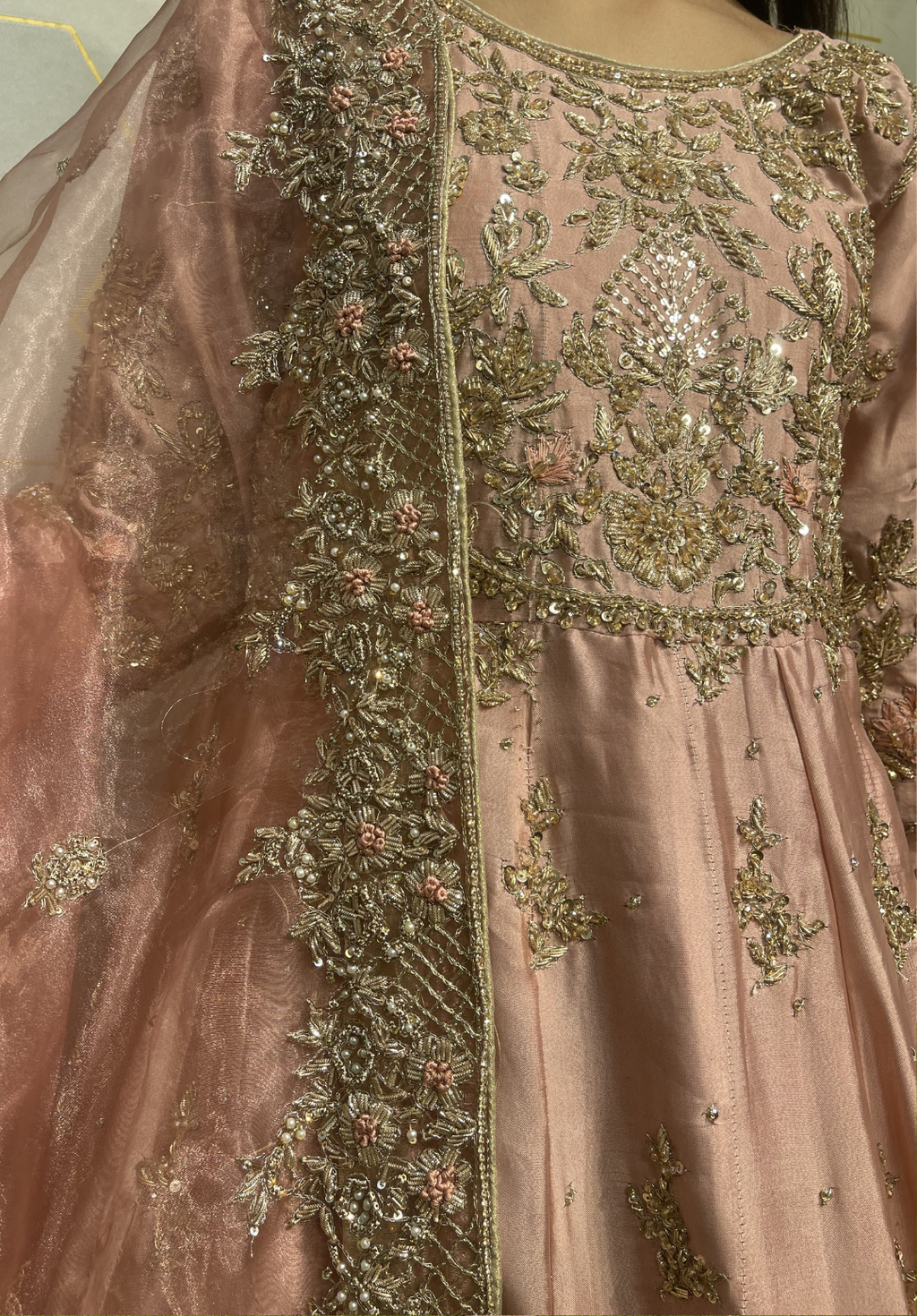Amna Collection KK068 – Silk Bridal Walima with Crystal & Raisham Work