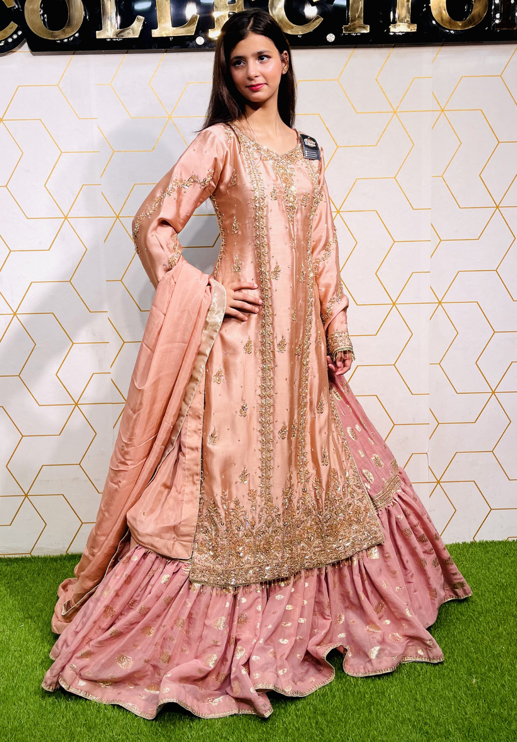 Amna Collection We021 – Sheesha Silk Bridal Formal with Crystal & Raisham Work