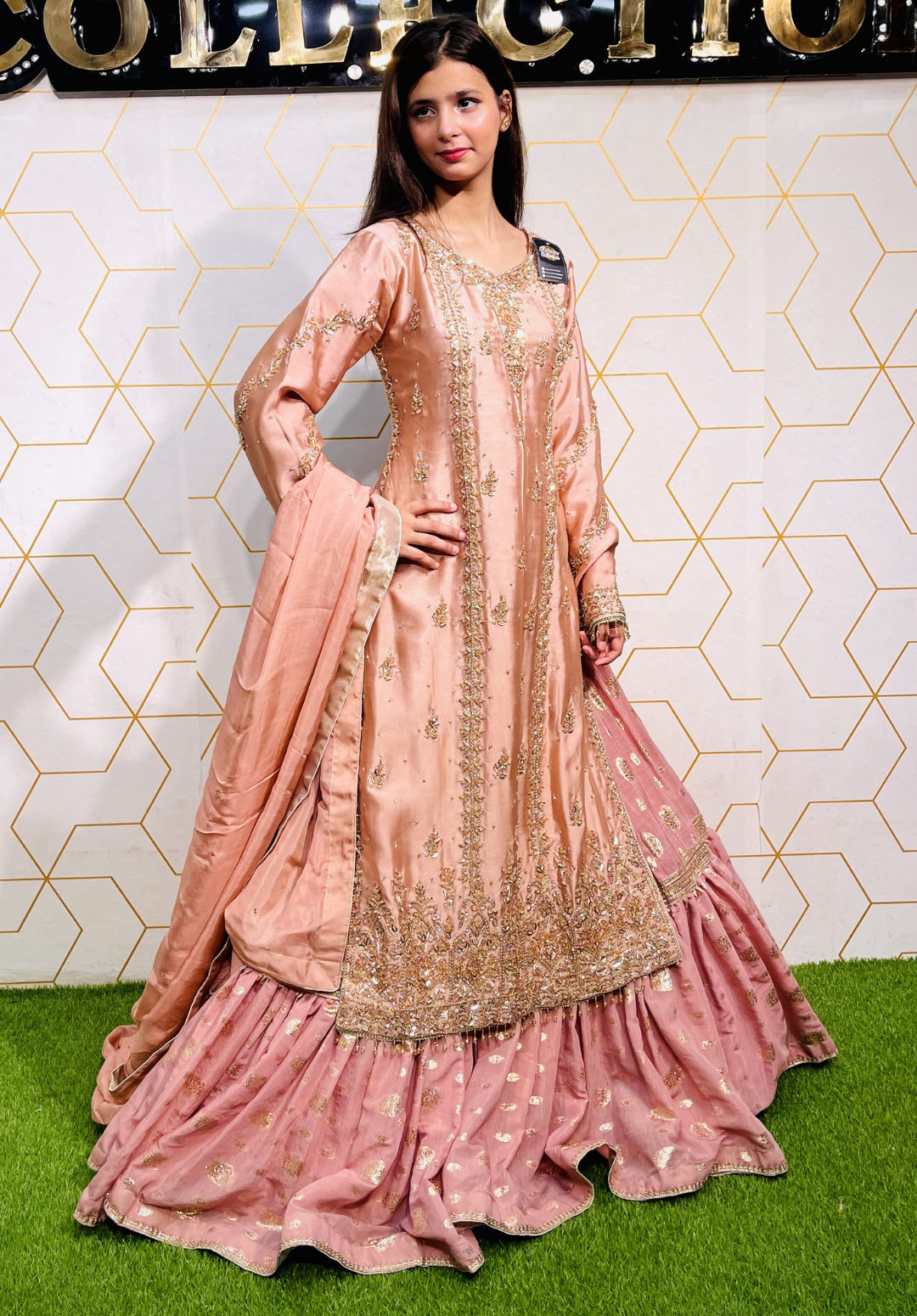 Amna Collection We021 – Sheesha Silk Bridal Formal with Crystal & Raisham Work