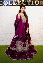 Amna Collection BE009 – Embroidered Bridal Formal with Crystal & Kora Dab Work