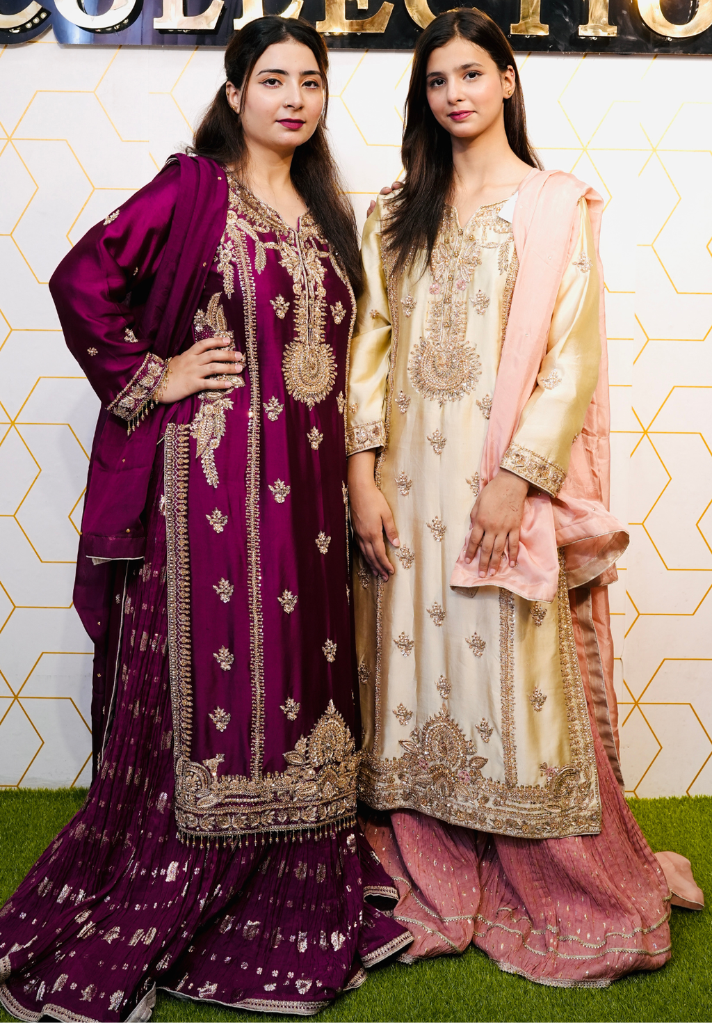 Amna Collection Er010 – Embroidered Bridal Formal with Crystal & Kora Dab Work