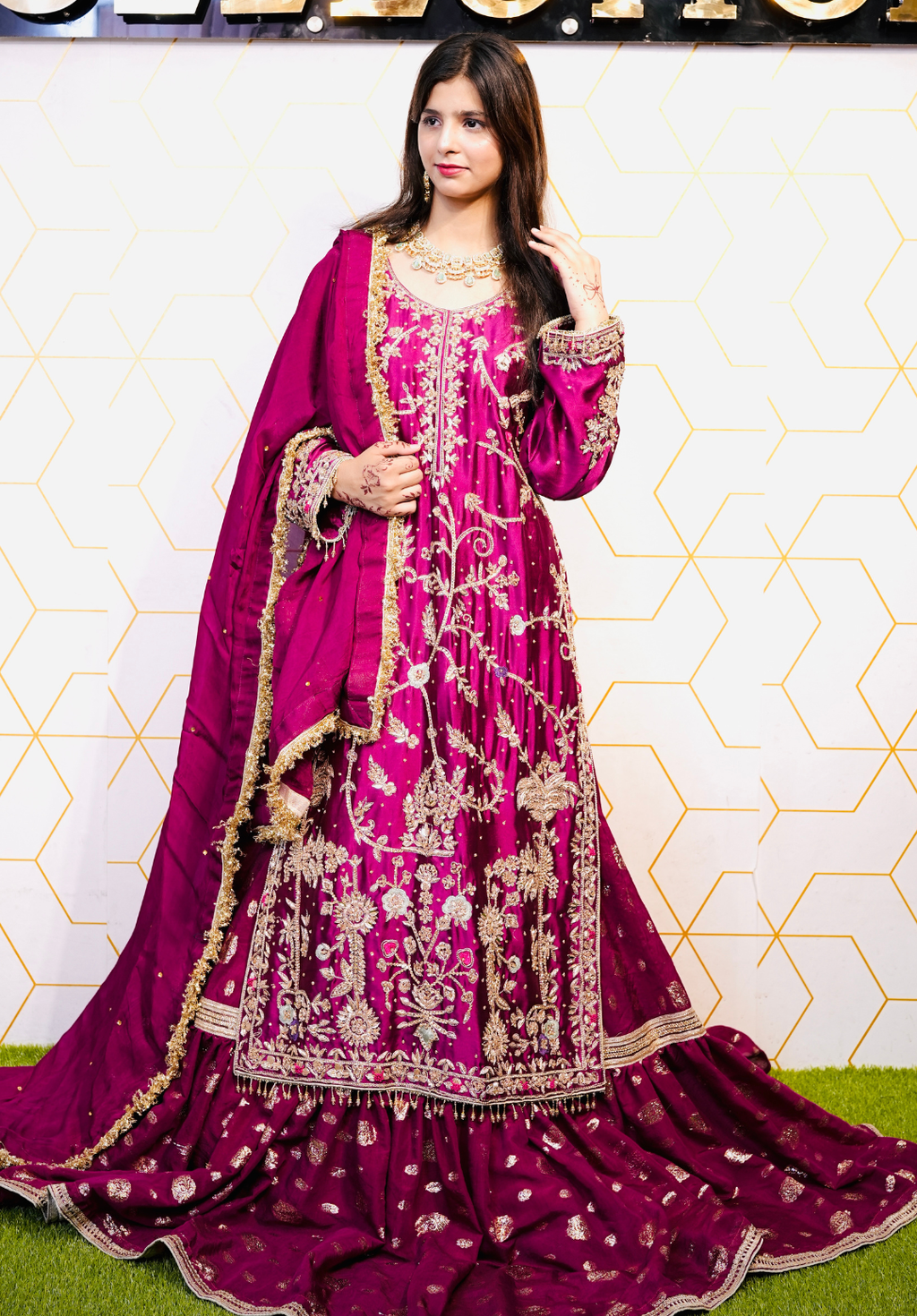 Amna Collection MoR004 – Silk Bridal Formal with Pure Silk Dupatta & Crystal Work