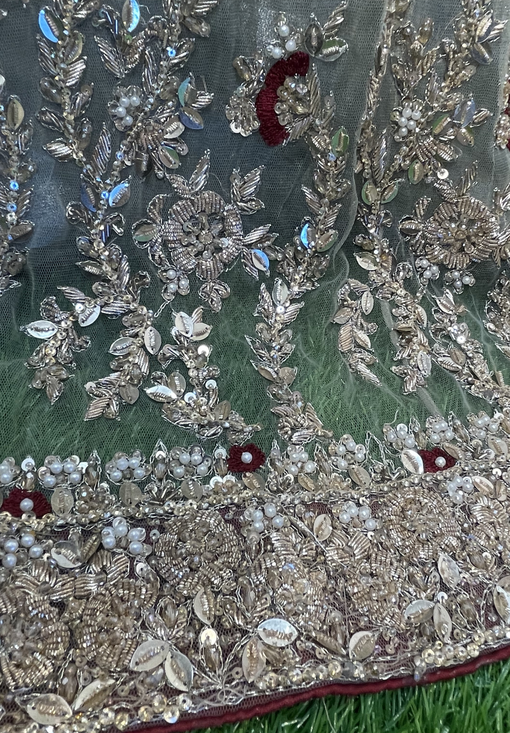 Amna Collection KK059 – Net Bridal Walima Formal with Crystal & Raisham Work