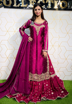 Amna Collection Mn002 – Sheesha Silk Bridal Formal with Crystal & Raisham Work
