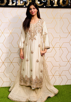Amna Collection Le011 – Sheesha Silk Bridal Formal with Crystal & Raisham Work