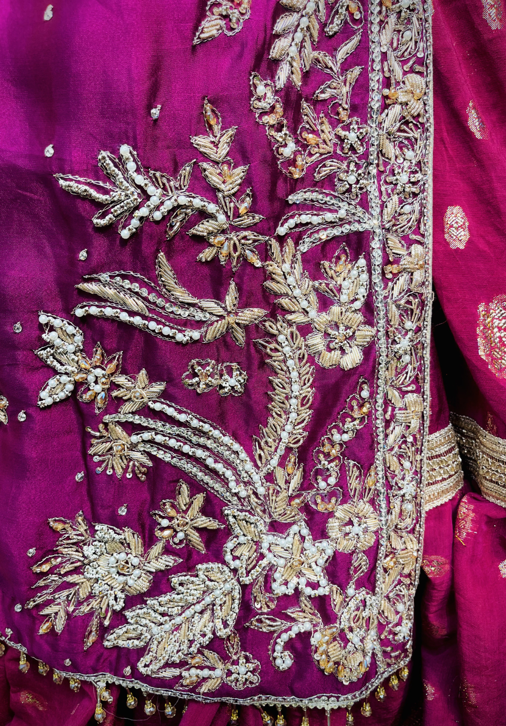 Amna Collection Ze006 – Sheesha Silk Bridal Formal with Crystal & Raisham Work