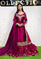 Amna Collection Mn002 – Sheesha Silk Bridal Formal with Crystal & Raisham Work