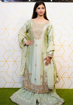 Amna Collection BE009 – Embroidered Bridal Formal with Crystal & Kora Dab Work