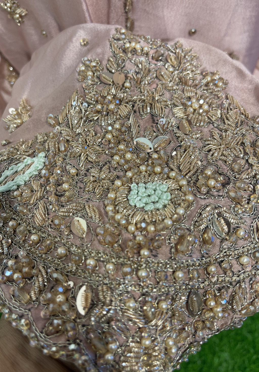 Amna Collection CC056 – Silk Bridal Walima with Crystal & Raisham Work