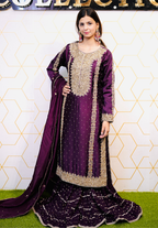 Amna Collection Se001 – Sheesha Silk Bridal Formal with Crystal & Raisham Work