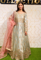Amna Collection KK068 – Silk Bridal Walima with Crystal & Raisham Work