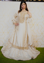 Amna Collection Ab001 – Embroidered Party Wear Formal with Crystal & Raisham Work