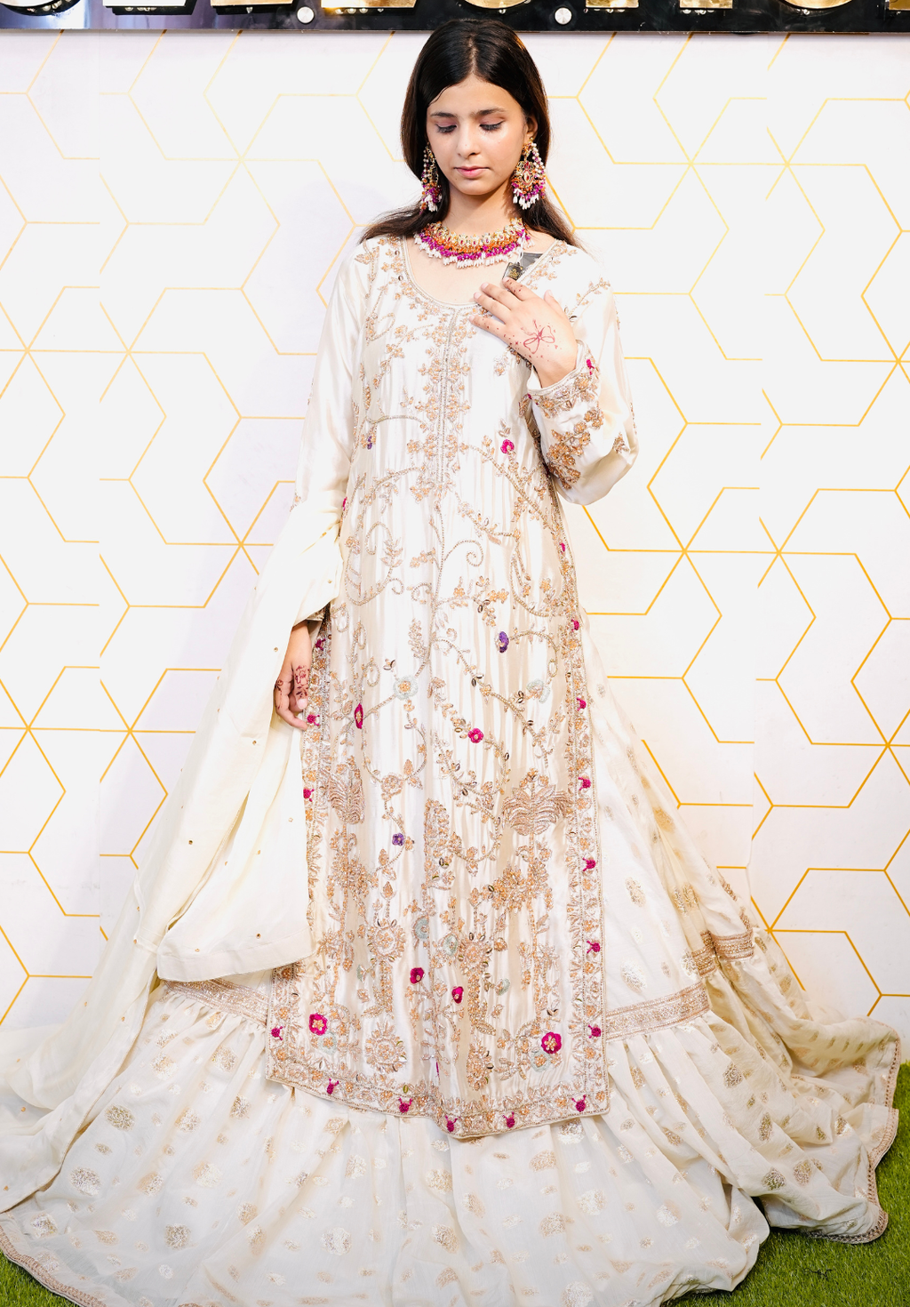 Amna Collection MoR004 – Silk Bridal Formal with Pure Silk Dupatta & Crystal Work