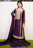 Amna Collection Se001 – Sheesha Silk Bridal Formal with Crystal & Raisham Work