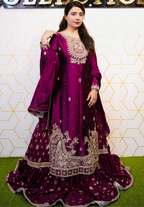 Amna Collection BE009 – Embroidered Bridal Formal with Crystal & Kora Dab Work