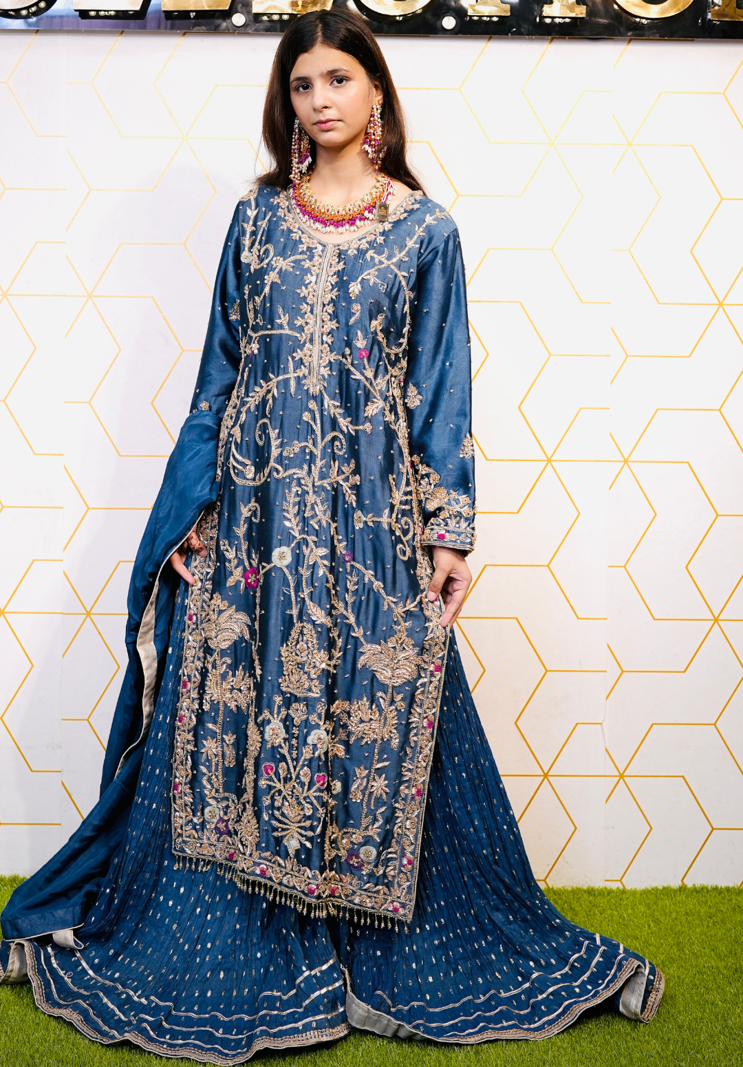 Amna Collection MoR004 – Silk Bridal Formal with Pure Silk Dupatta & Crystal Work