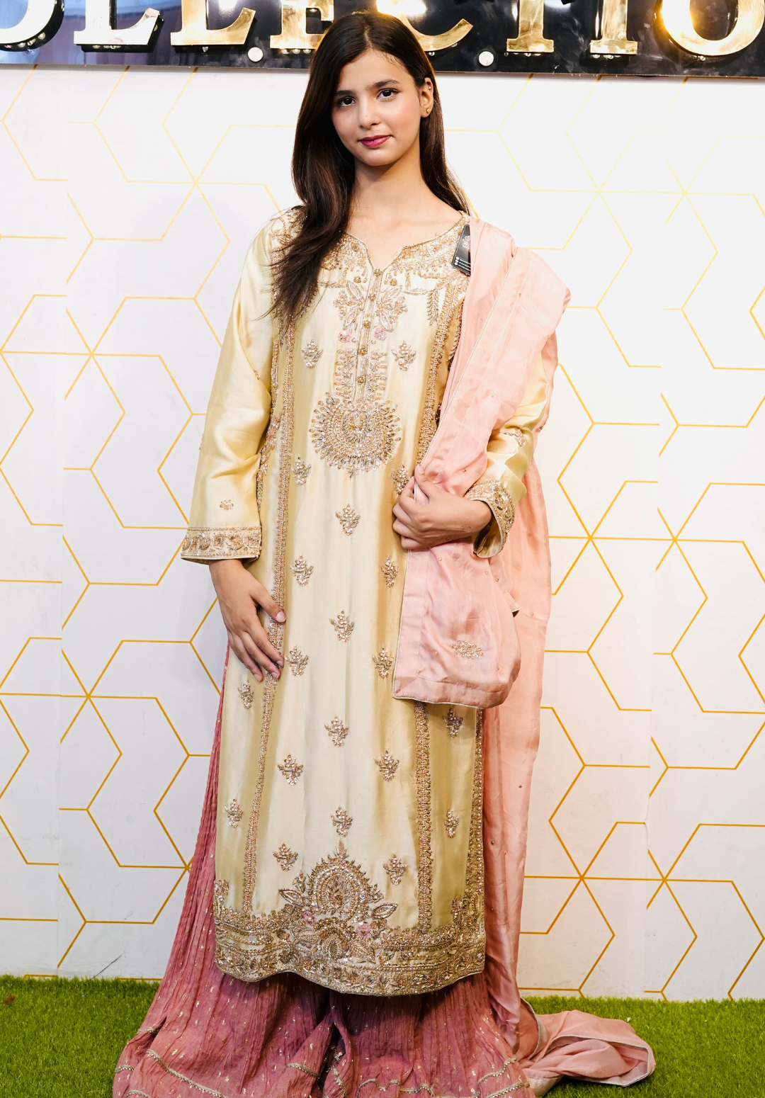 Amna Collection AF008 – Embroidered Bridal Formal with Crystal & Kora Dab Work