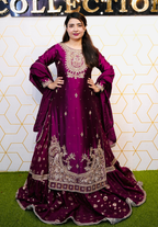 Amna Collection BE009 – Embroidered Bridal Formal with Crystal & Kora Dab Work