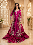 Amna Collection Ze006 – Sheesha Silk Bridal Formal with Crystal & Raisham Work
