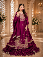 Amna Collection BE009 – Embroidered Bridal Formal with Crystal & Kora Dab Work