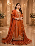 Amna Collection AF008 – Embroidered Bridal Formal with Crystal & Kora Dab Work