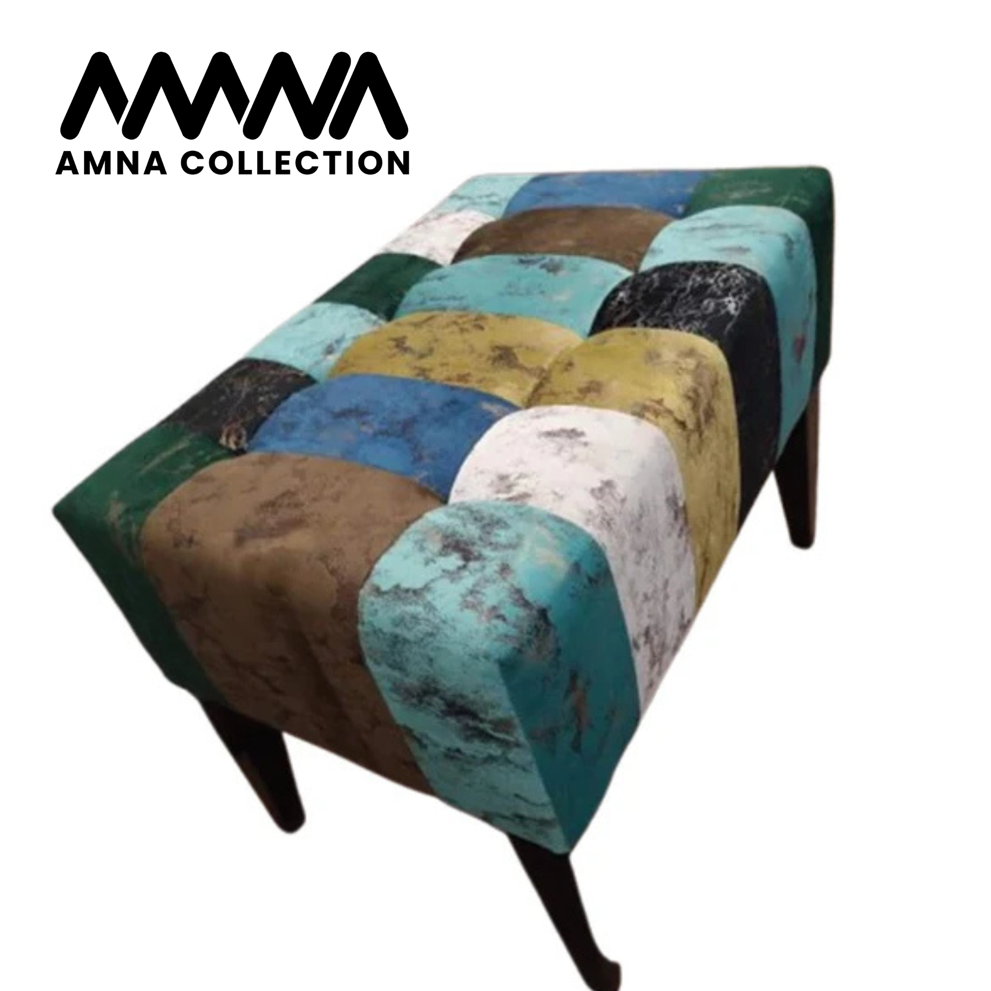 Patchwork Bench Stool  Multicolor