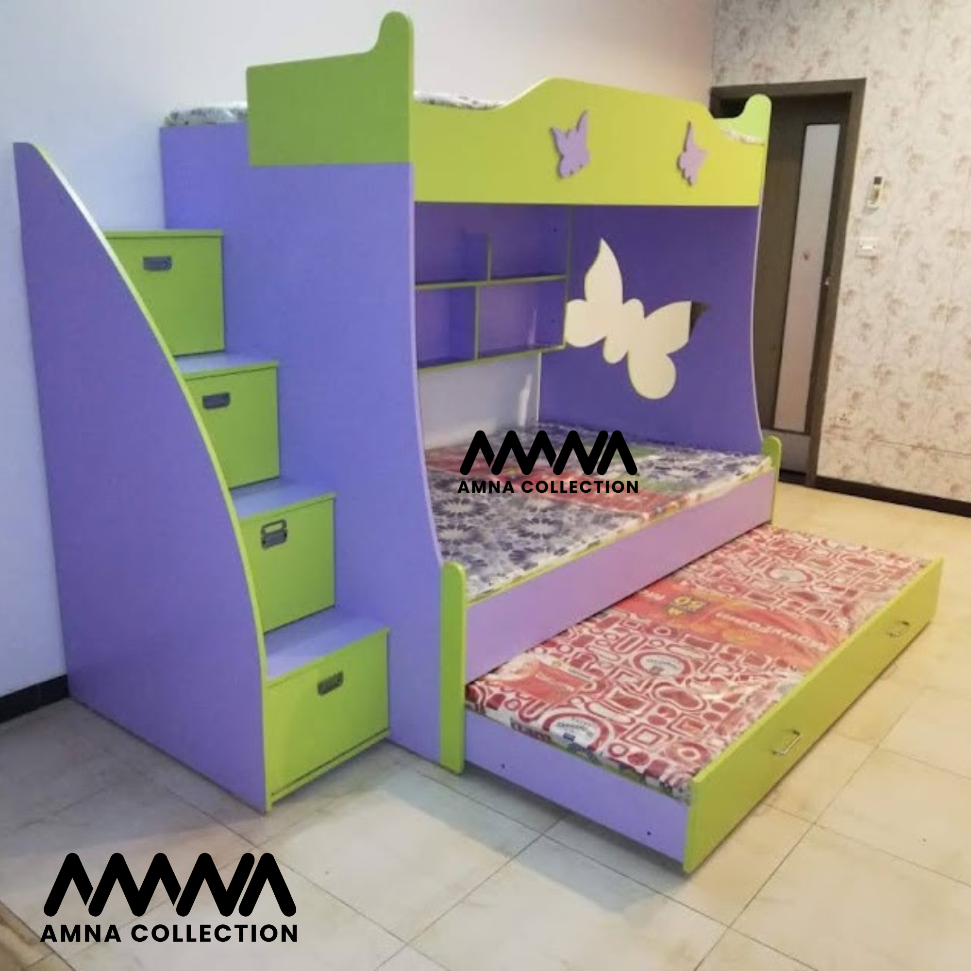 Triple Bunk Bed Buter Flay Desien