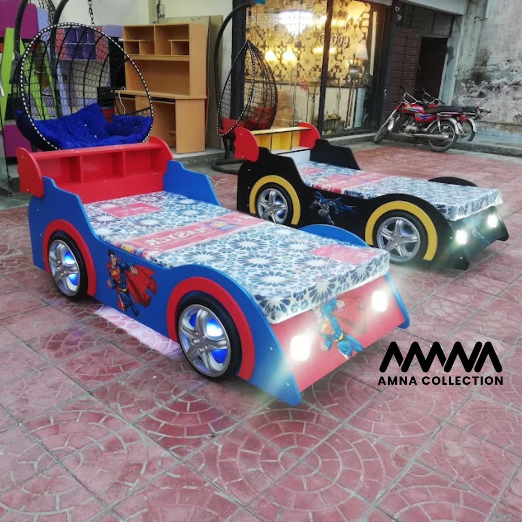 Car Bed With Lighting Single Person